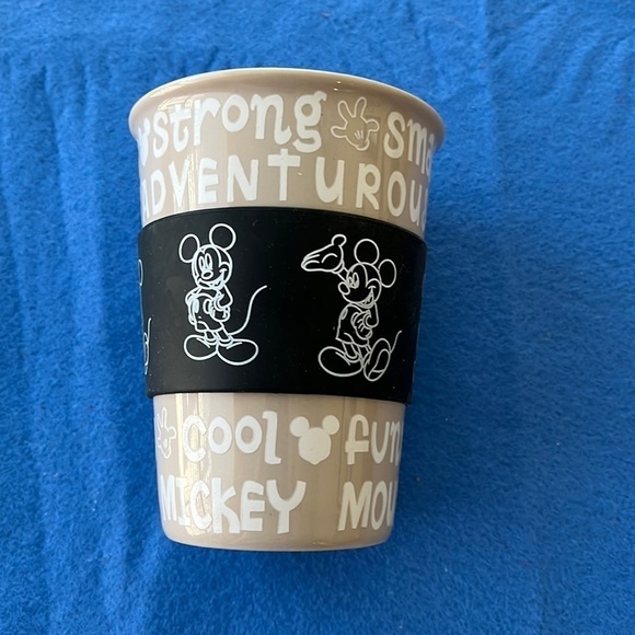 Disney Parks Mickey Mouse 4.5” Ceramic Cup Mug with rubber cup sleeve protector - Picture 1 of 6